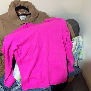 Lightly worn bright pink j crew cashmere sweater!